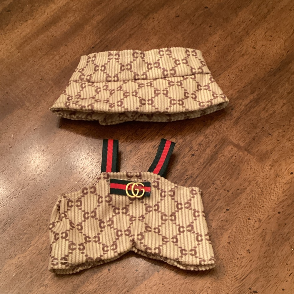 LABUBU clothes, Gucci look, Beige and Brown Accessory Set